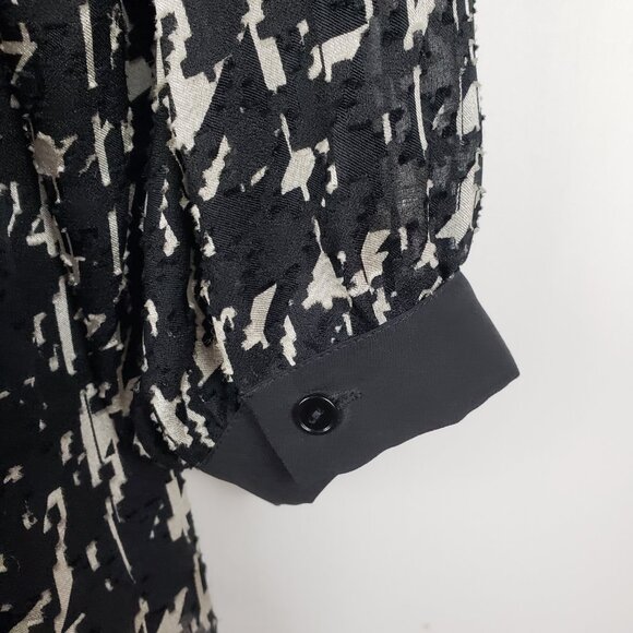 Persona Marina Rinaldi Textured Houndstooth Tunic Long Sleeve Pussybow Size 18 P - Picture 7 of 10